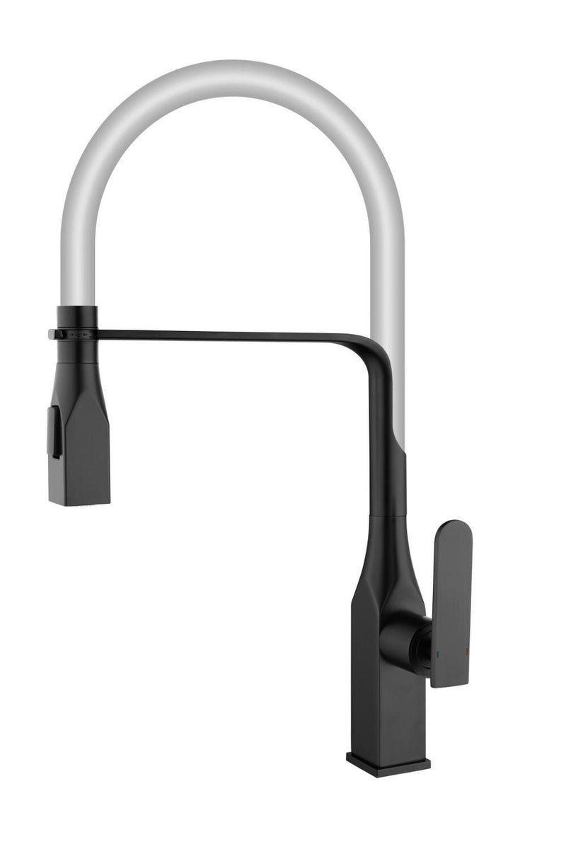 Black square kitchen faucet