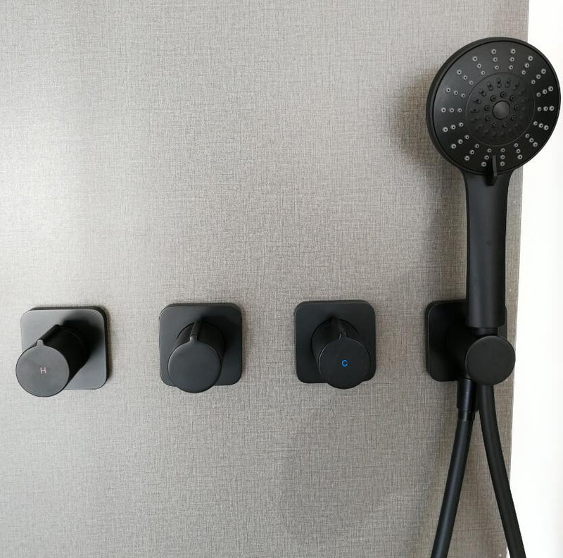 Black Matte Seperate Volume Control Shower System Kit