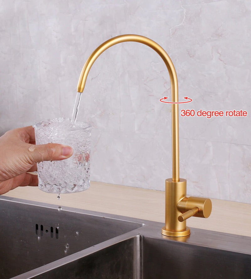 Reverse osmosis cold water filter faucet black, white and brushed gold color