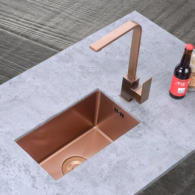 Rose gold stainless steel undermount bar kitchen sink 12" x 8" X8"