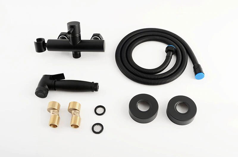 Lexus-Brushed Gold-Black-Chrome Hot & Cold Manual mixer valve bidet spray set