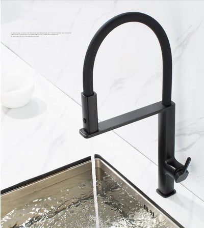 Cordoba-New Italian Design 2023 Black-Chrome Swivel and Dual Spray Pull Out Kitchen Faucet