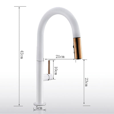 Black with Rose Gold  Manual Dual Sprayer Kitchen faucet