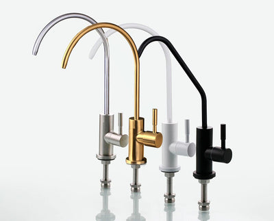 Reverse osmosis cold water filter faucet black, white and brushed gold color