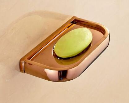 Rose gold polished bathroom accessories