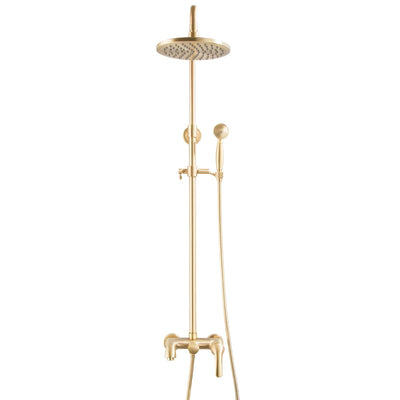 Brushed gold exposed shower system kit