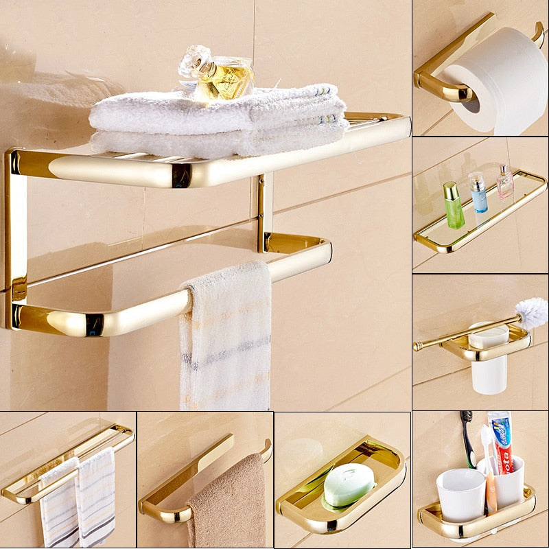 Gold Polished Brass Bathroom Accessories