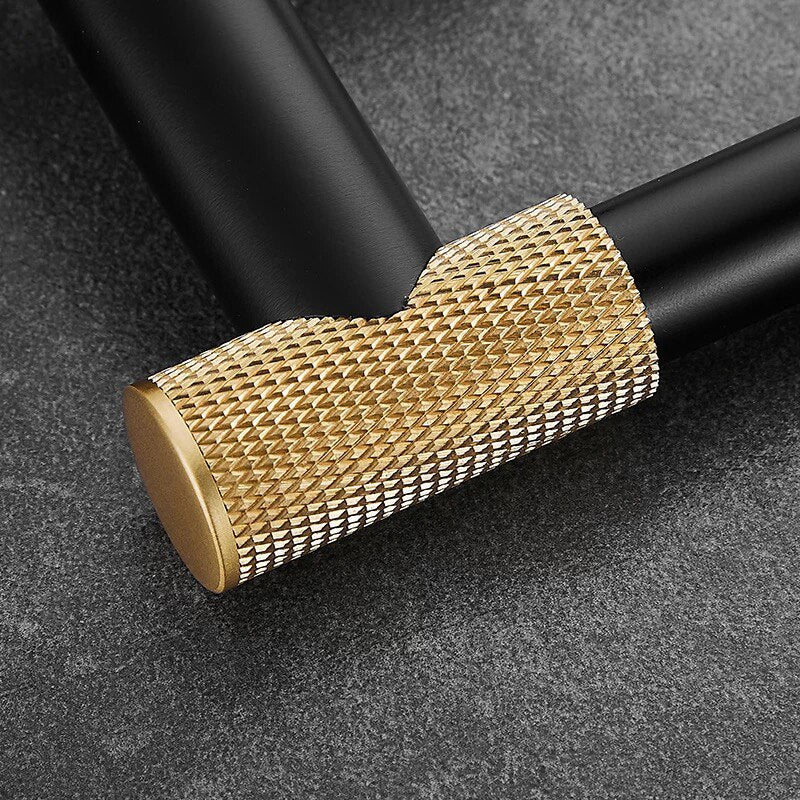 Nordic design -Black with brushed gold two tone bathroom accessories