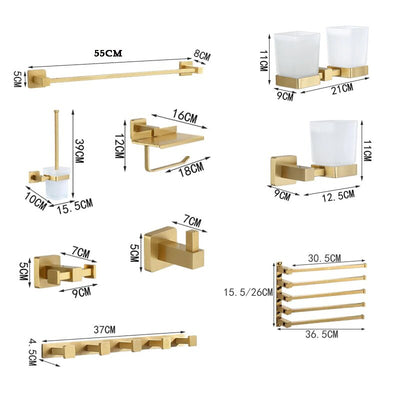 Brushed Gold Modern Bathroom Accessories
