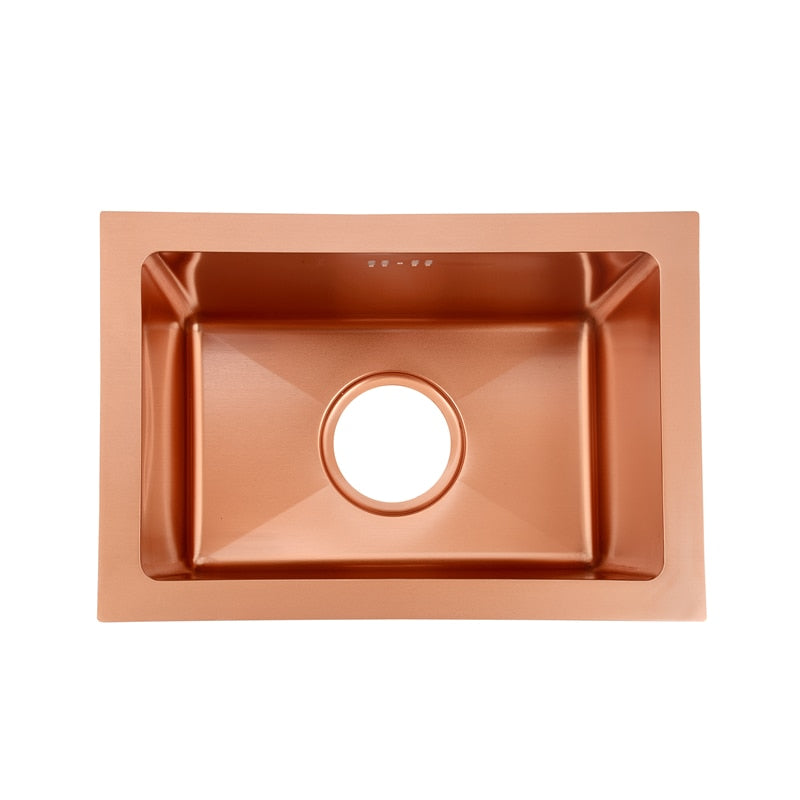 Rose gold stainless steel undermount bar kitchen sink 12" x 8" X8"