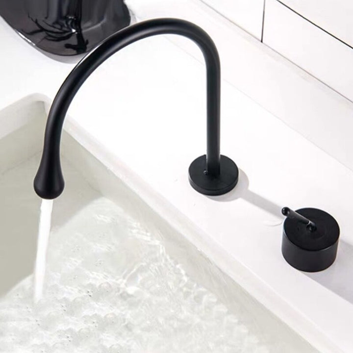 Tear drop-Modern 8" inch wide spread bathroom faucets