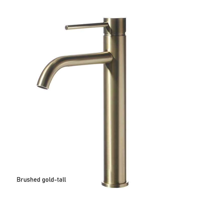 Brushed Rose Gold Tall Vessel Basin Faucet