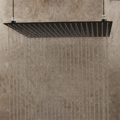 20" X 20"  inch Matte Black Stainless Steel Square Rain Shower Head Ceiling Wall Top Sprayer Thin high pressure