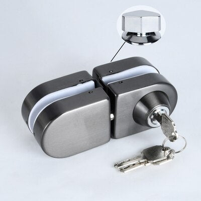 Titanium Glass Double Lock Shower Glass Door for 10mm to 12mm