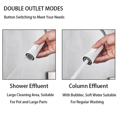 White touchless sensor kitchen faucet pull out with 2 dual sprayer mode