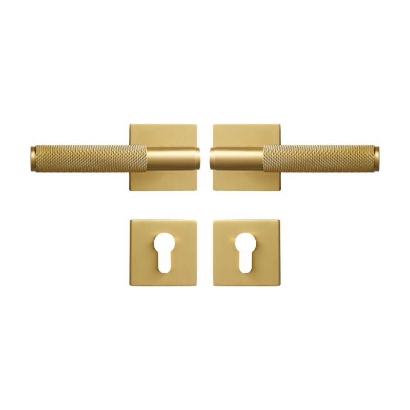 Brushed Gold Modern Interior Door Passage Lock Set