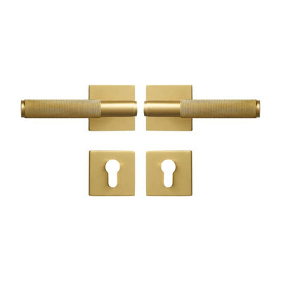 Brushed Gold Modern Interior Door Passage Lock Set