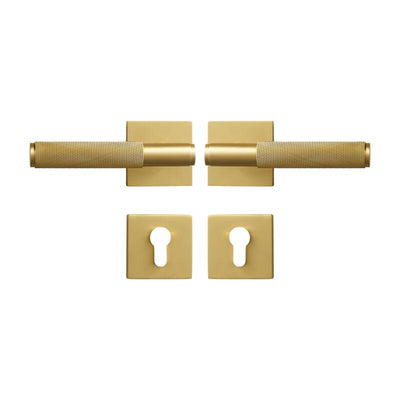 Brushed Gold Modern Interior Door Passage Lock Set