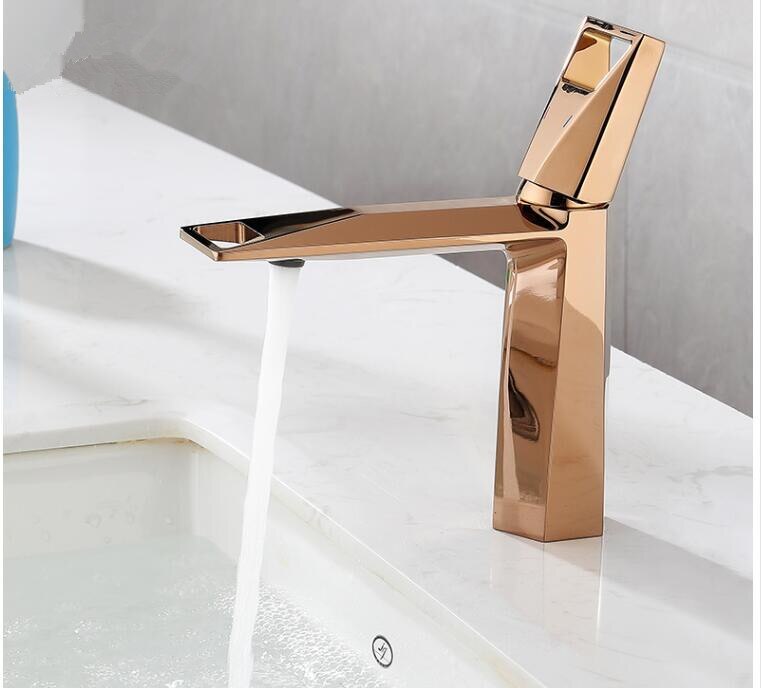 New 2023 modern brushed gold single hole bathroom faucet
