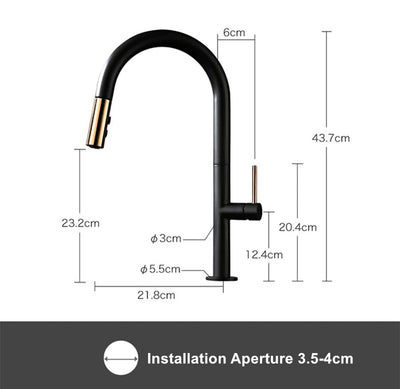 Panama-Black Rose Gold and  White Rose Gold Manual Pull Out  kitchen faucet