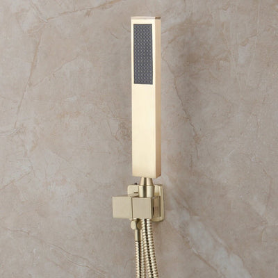 Brushed gold square 12 Inches inch 2 way function diverter shower kit