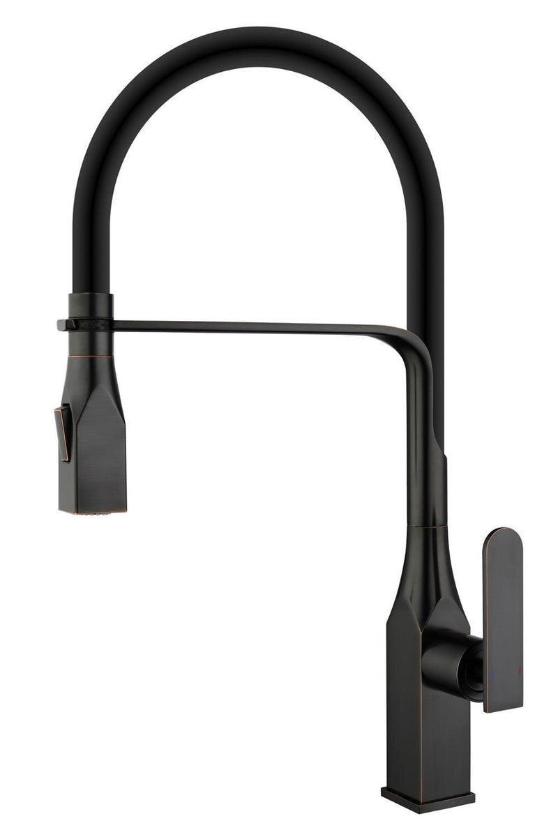 Black square kitchen faucet