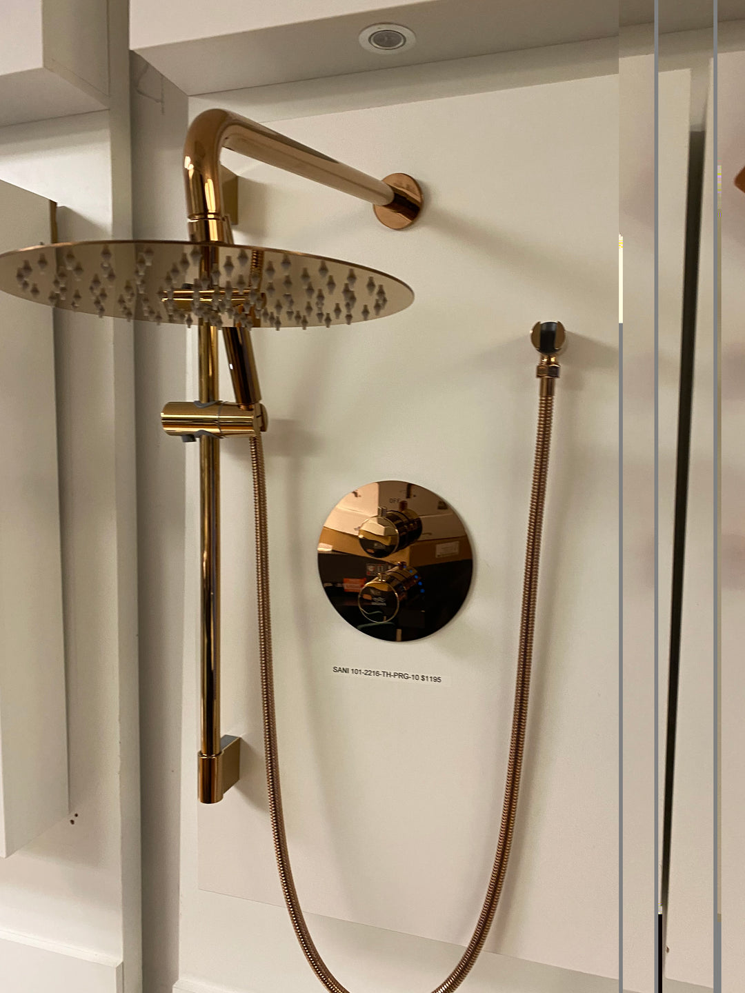 Rose Gold Polished  10" Rain head 2 way function thermostatic with hand held spray shower set