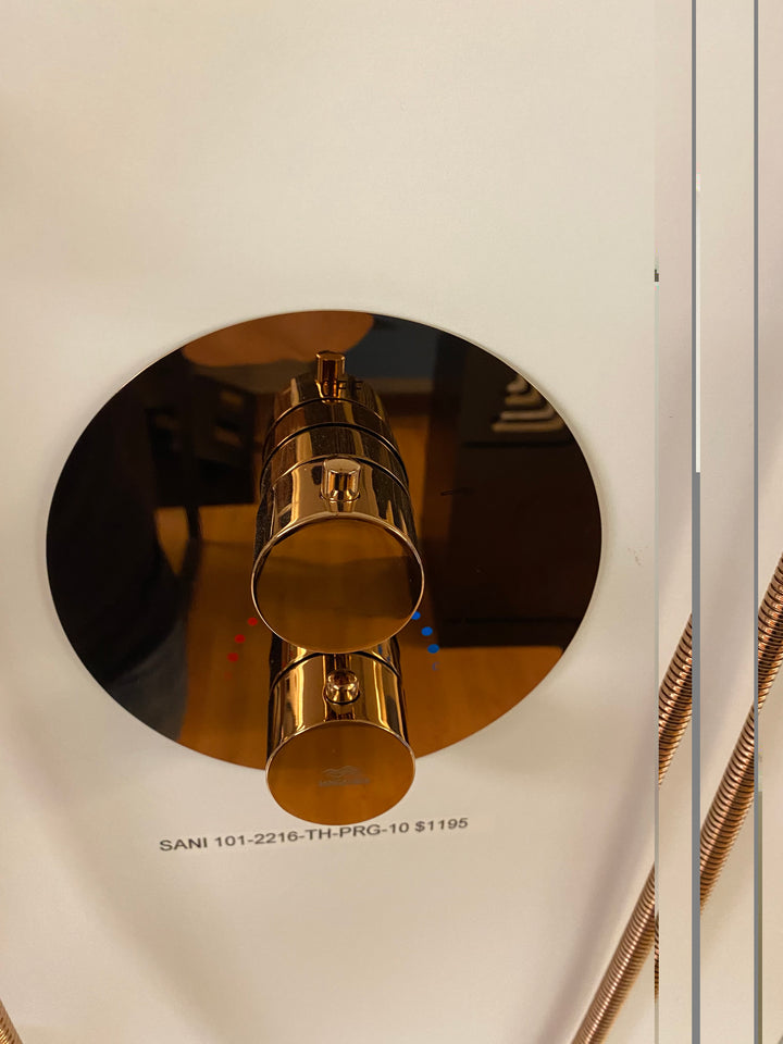 Rose Gold Polished  10" Rain head 2 way function thermostatic with hand held spray shower set
