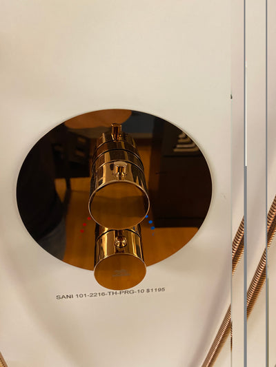 Rose Gold Polished  10" Rain head 2 way function thermostatic with hand held spray shower set
