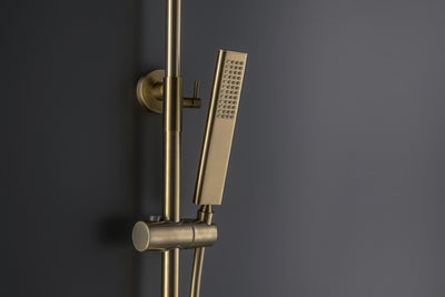 Brushed gold thermostatic shower kit