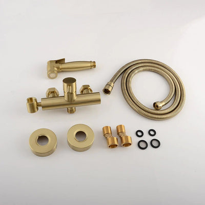 Lexus-Brushed Gold-Black-Chrome Hot & Cold Manual mixer valve bidet spray set