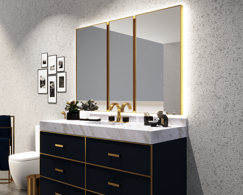 Roma- Navy Blue Single Center Sink Bathroom Vanity Set 60"