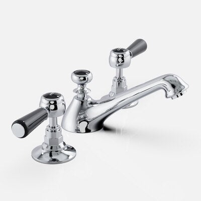 Gabsy-Victorian Gold polish with black two tone 8" inch wide spread bathroom faucet