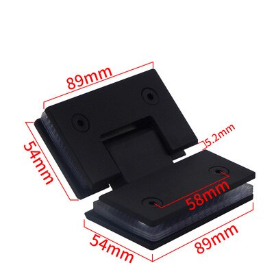 Black matte shower glass door clips and hinges hardware for 10mm to 12mm