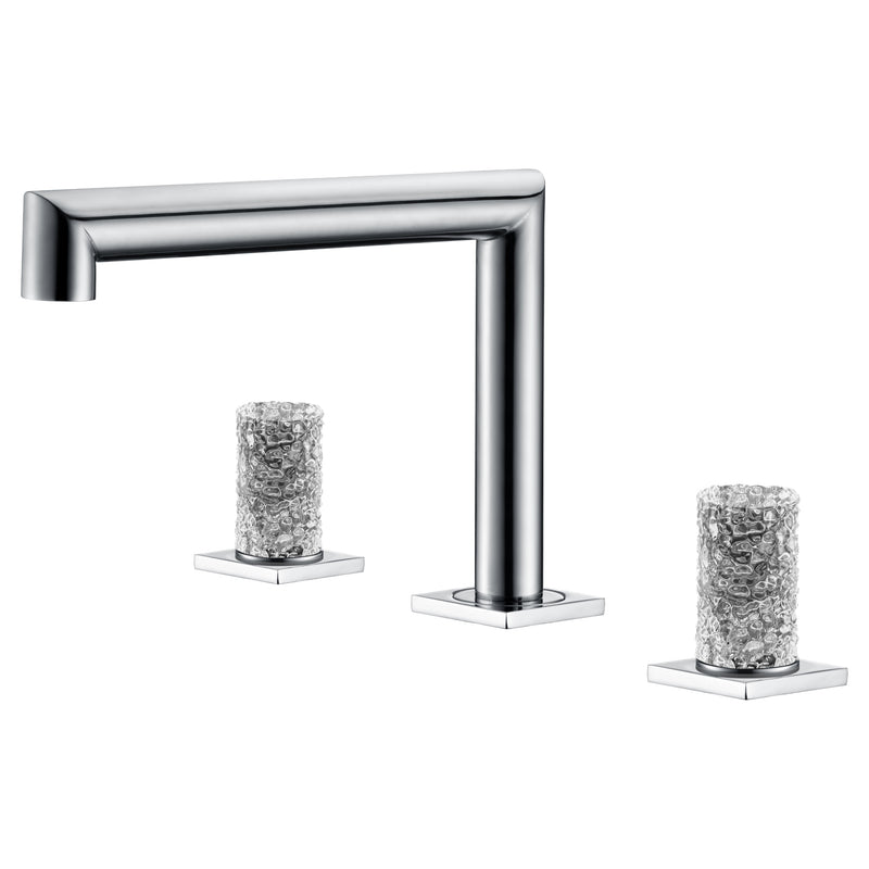 Viking-Nordic design - 8" inch with crystal handles wide spread bathroom faucet