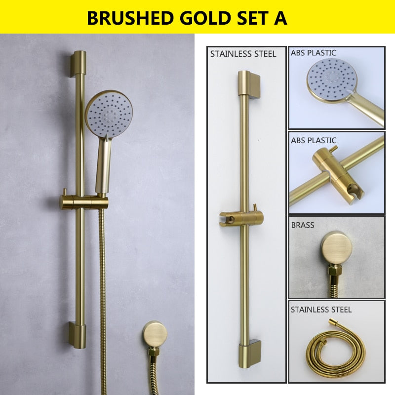 Brushed gold slide bar set