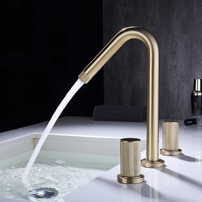 New 2023 Design Brushed Gold 8" Inch widespread bathroom faucet