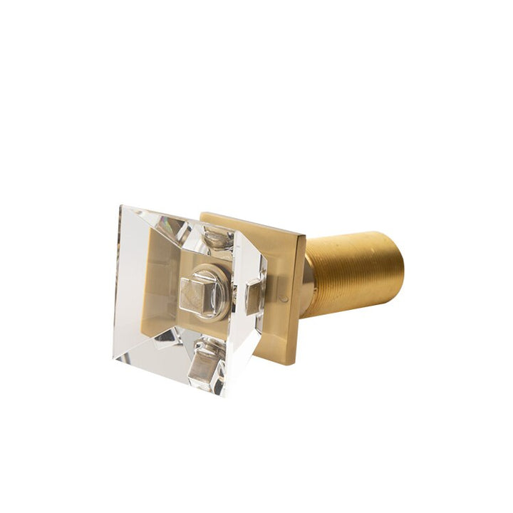 Versus-Brushed gold with crystal handles 8" inch wide spread bathroom faucet