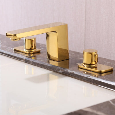 Porto-Rose Gold Polished-Gold-Black Matte  8" wide spread bathroom faucet