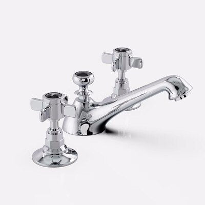Gabsy-Victorian Gold polish with black two tone 8" inch wide spread bathroom faucet