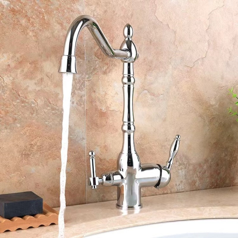Victorian tradtional Gold polished Brass Victorian 2 Way Function Reverse Osmosis and Kitchen Faucet