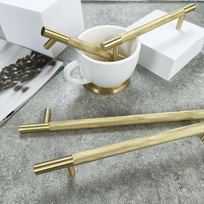 New Nordic Design Brushed Gold Cabinet door knobs and handles
