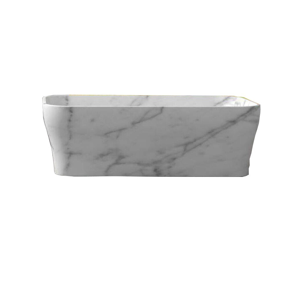 Natural Marble Stone Solid Freestanding Tub 62"