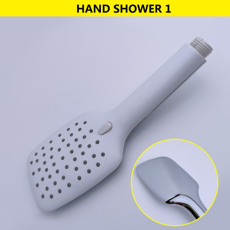 White matte square slide shower bar and spray set