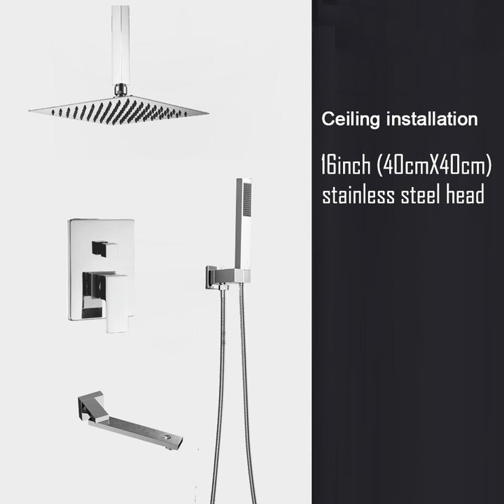 Chrome CSA square rain head 1-2 -3 way pressure balance shower kit
