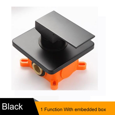 Black-Gold-Chrome- Square-Round -Pressure Balance 1-2 Way Function Shower Valve and Trim Set
