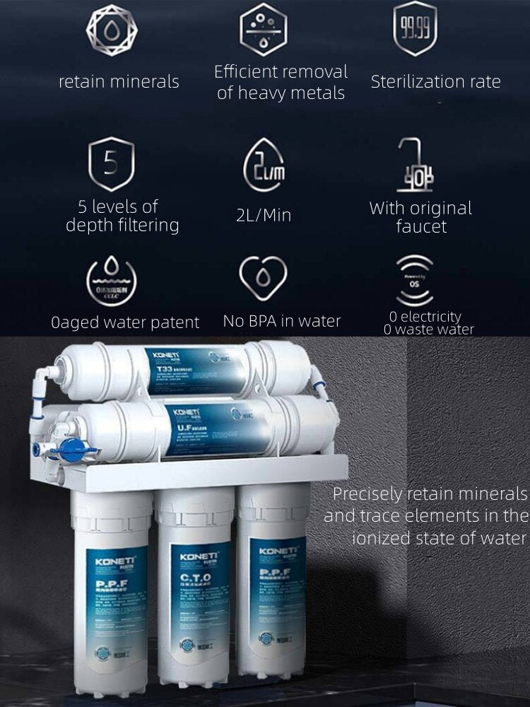 5 Stages Reverse Osmosis Water Filter System Purification kit