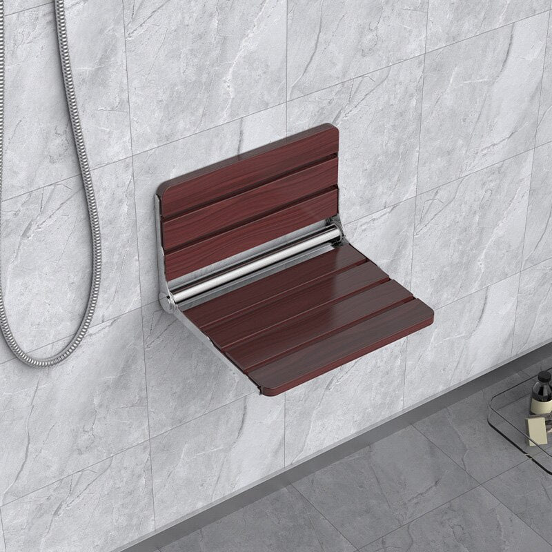Shower bench seat wooden folding wall mounted