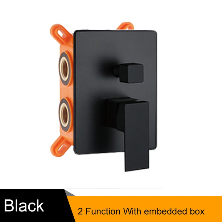 Black-Gold-Chrome- Square-Round -Pressure Balance 1-2 Way Function Shower Valve and Trim Set