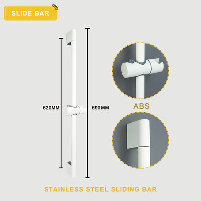 White and Grey Gun Slide shower bar
